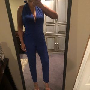 Do & Be medium cobalt blue halter jumpsuit